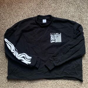 Zara Cropped Topographic Graphic Sweatshirt